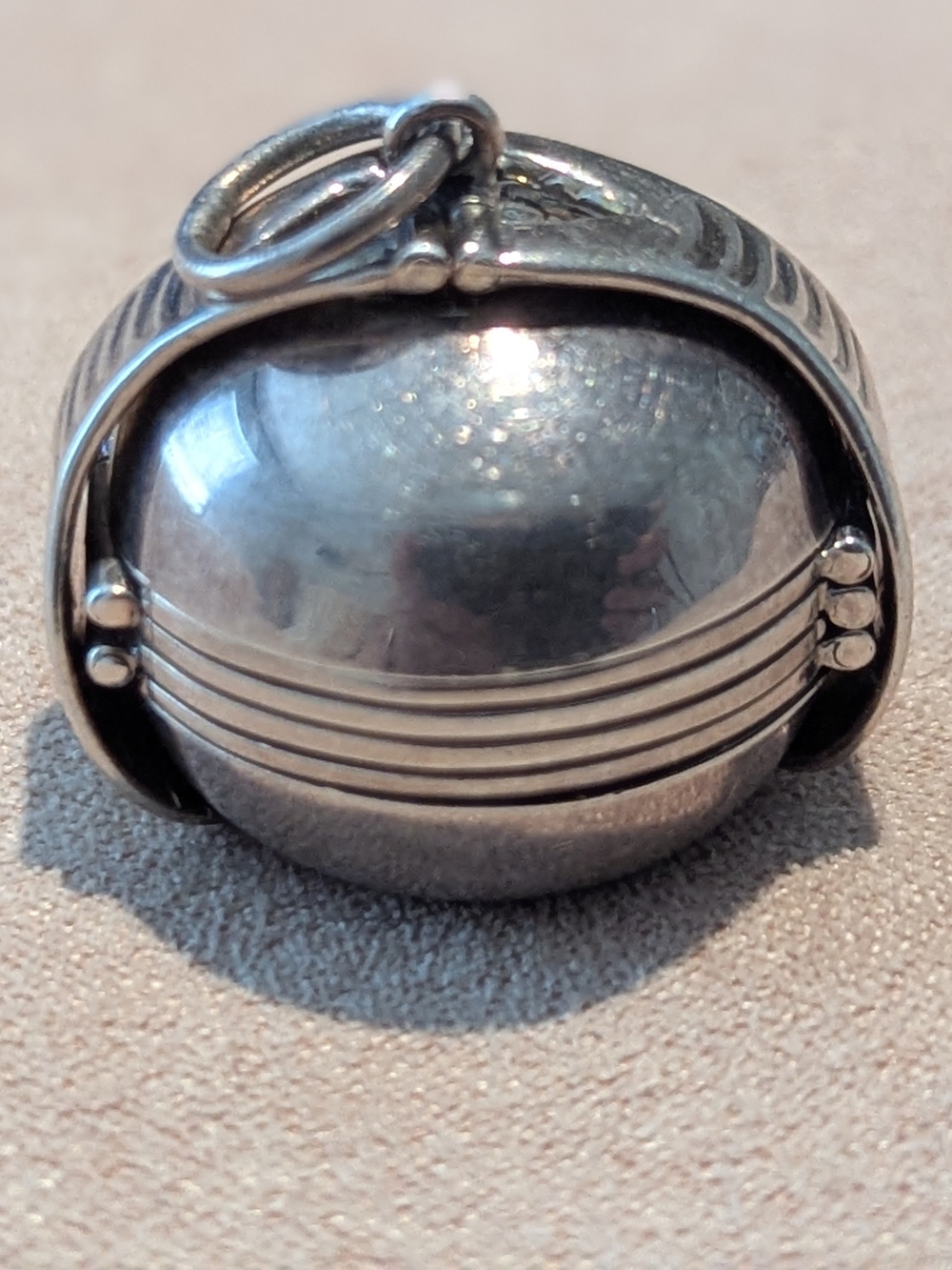 Vintage Sterling Silver Locket Ball sphere globe Pendant